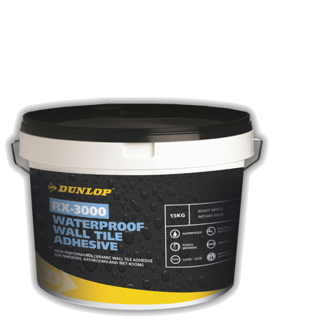 Dunlop RX-3000 Waterproof Wall Tile Adhesive 15kg